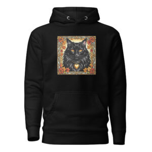 Home hoodie elegant black cat